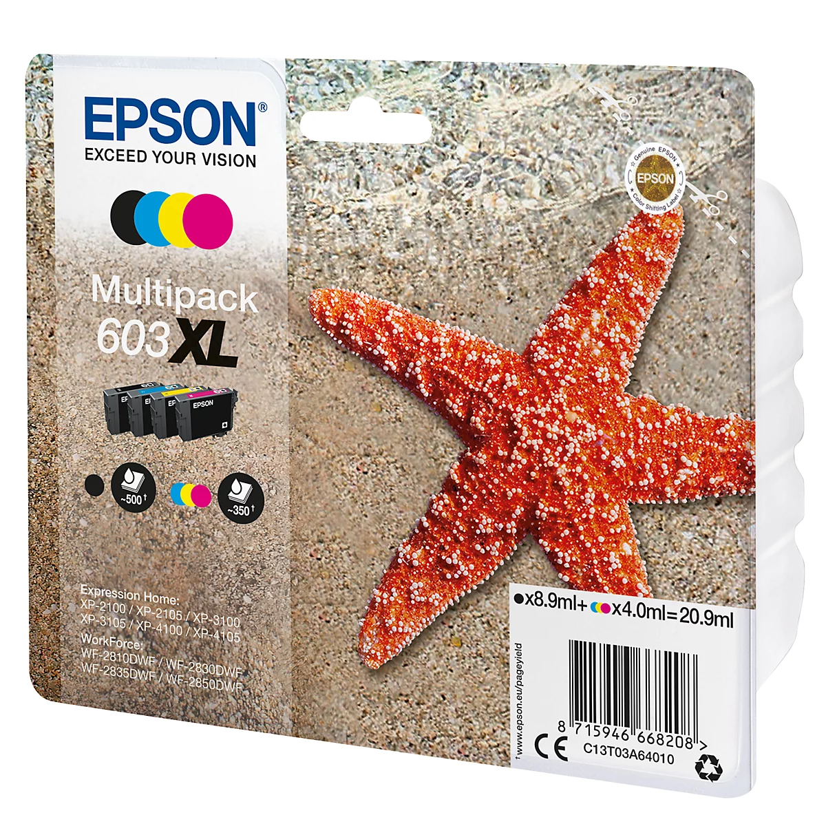 Original Epson Tintenpatronen 603XL CMYK, Mixpack, cyan, magenta, gelb, schwarz