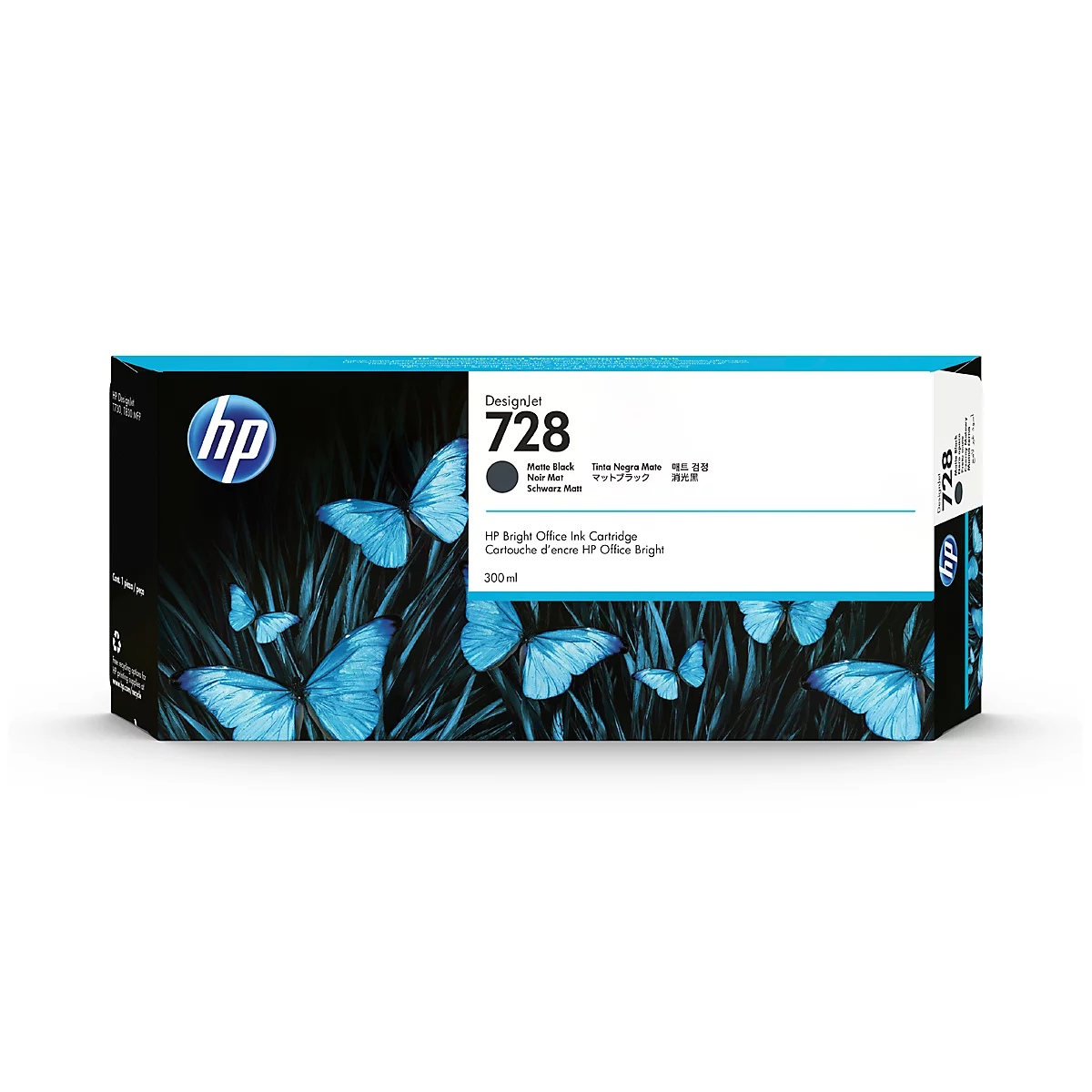 Original HP Tintenpatrone 728, Einzelpack, schwarz