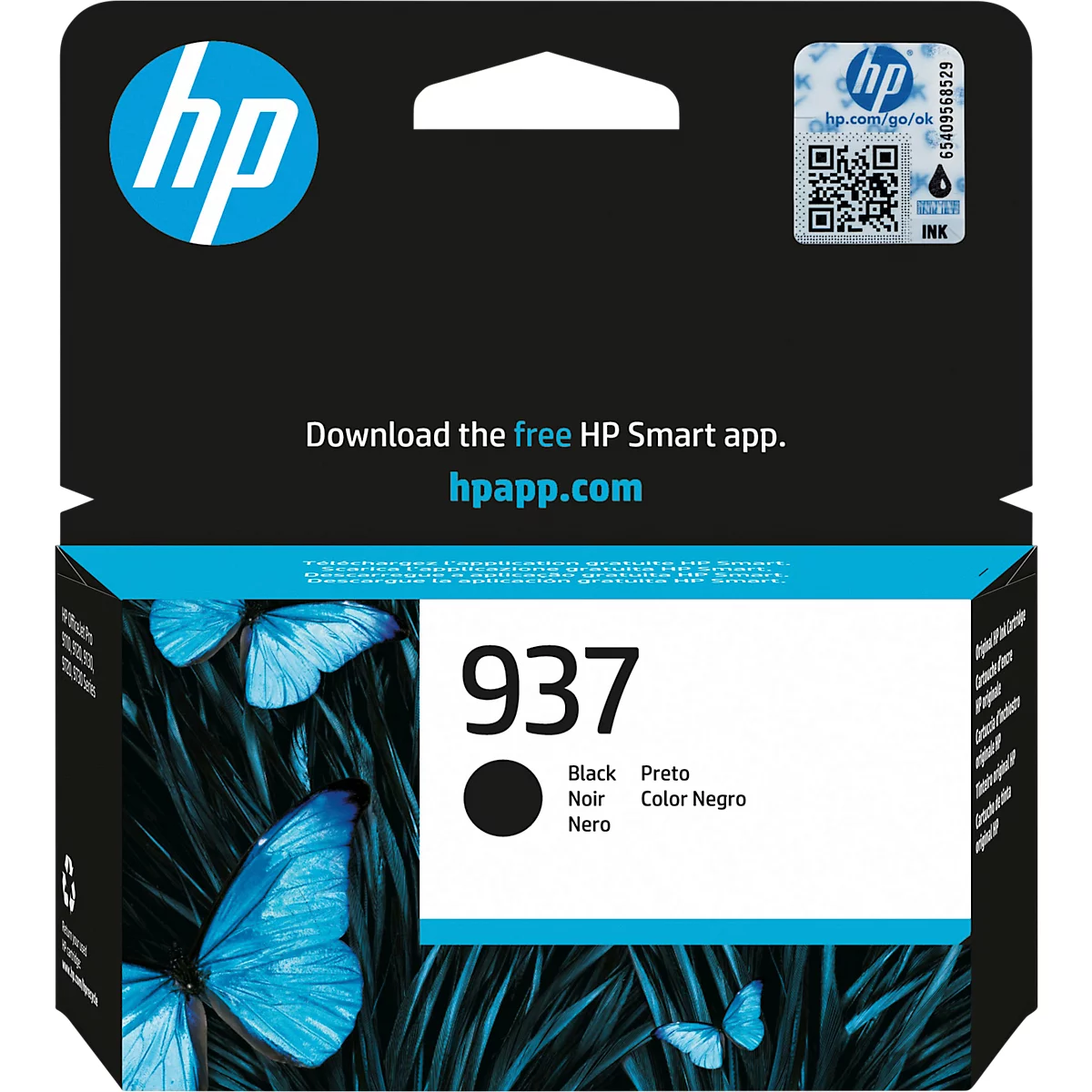 Original HP Tintenpatrone 937 (4S6W5NE), bis zu 1450 Seiten, Einzelpack, schwarz