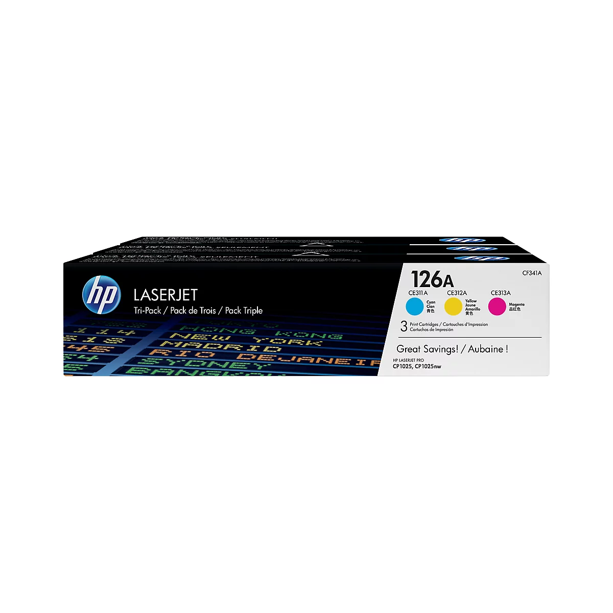 Original HP Toner 126A CMY, Multipack, cyan, magenta, gelb