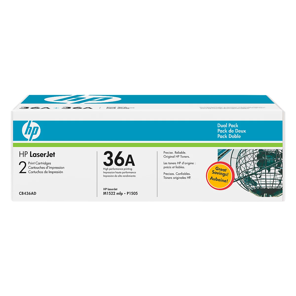 Original HP Toner 36A, Doppelpack, schwarz