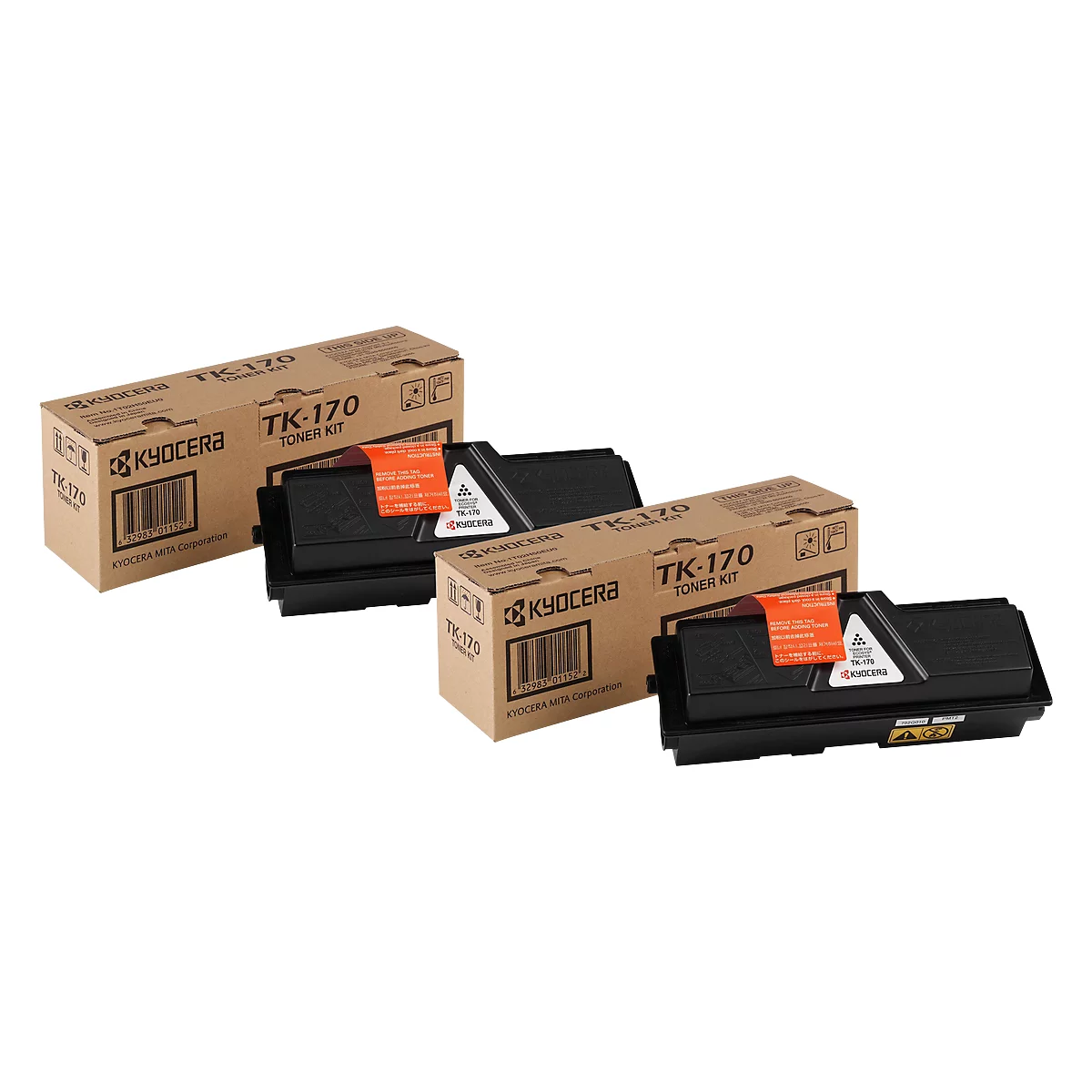 Three black toner kits labeled TK-170 in boxes.