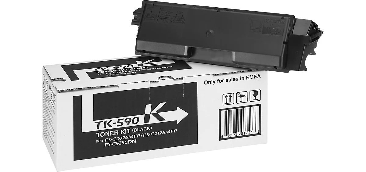 Original Kyocera Toner TK-590K, Einzelpack, schwarz