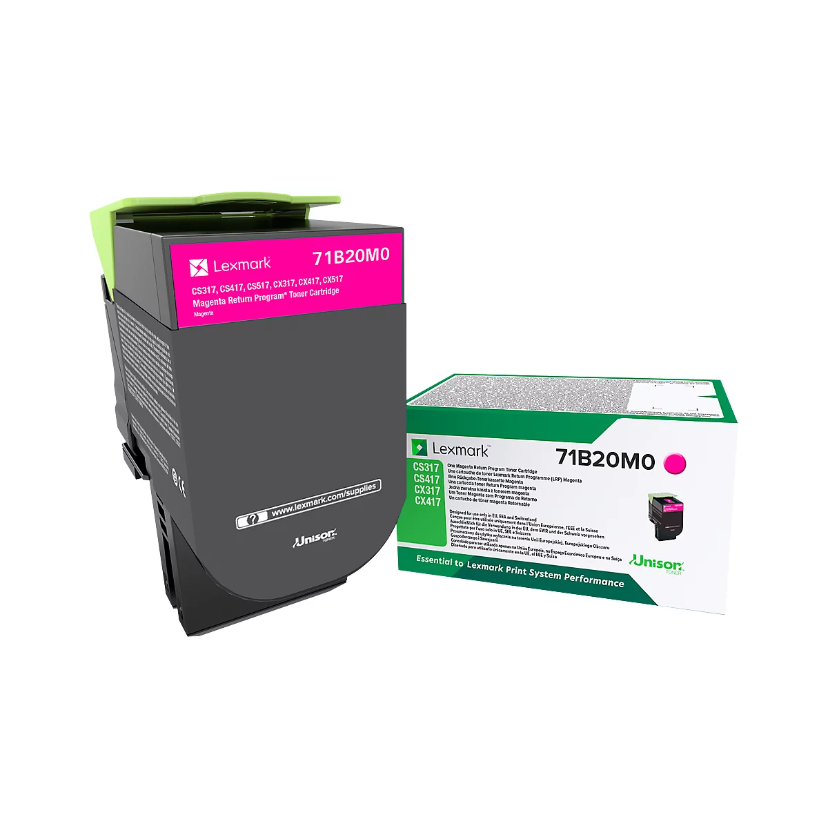 Original Lexmark Toner 71B20, Einzelpack, magenta