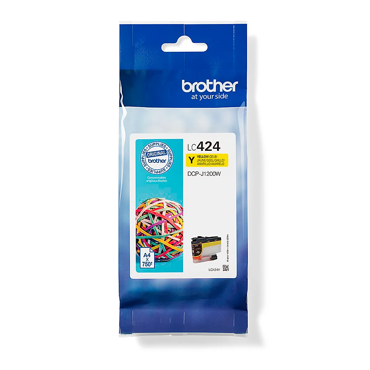 Originele Brother inktcartridge LC-424Y, enkele verpakking, geel