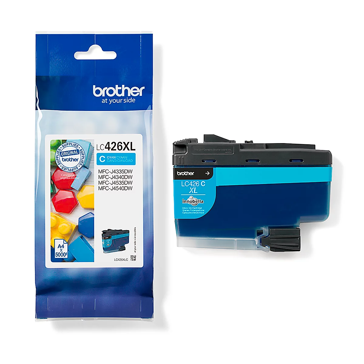 Originele Brother inktcartridge LC-426XLC, enkele verpakking, cyaan