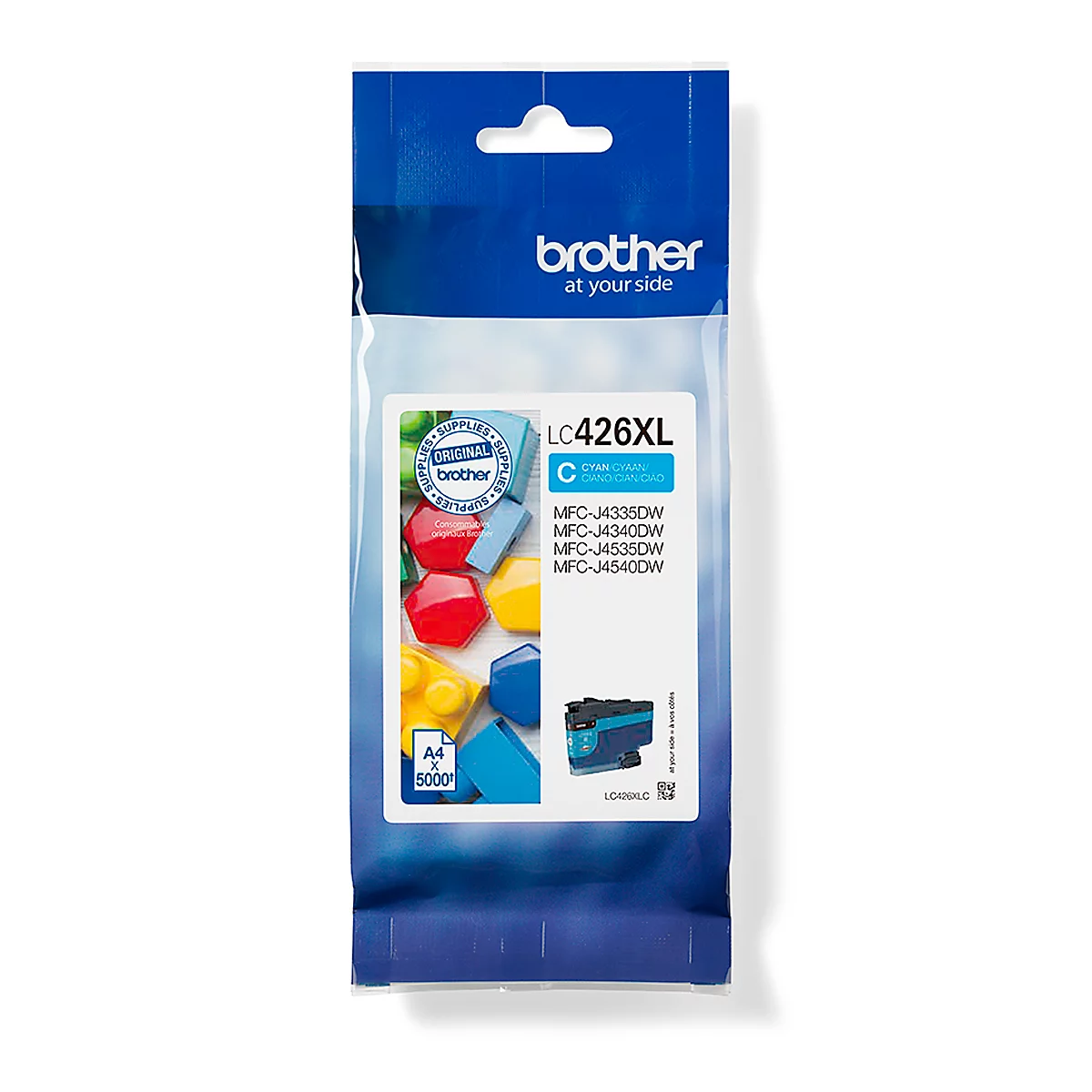 Originele Brother inktcartridge LC-426XLC, enkele verpakking, cyaan