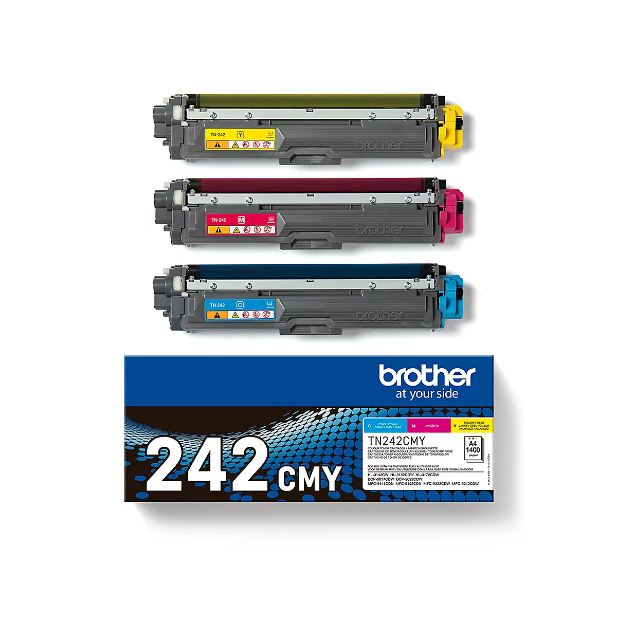 Originele Brother Toner TN-242 CMY, Multipack, cyaan, magenta, geel