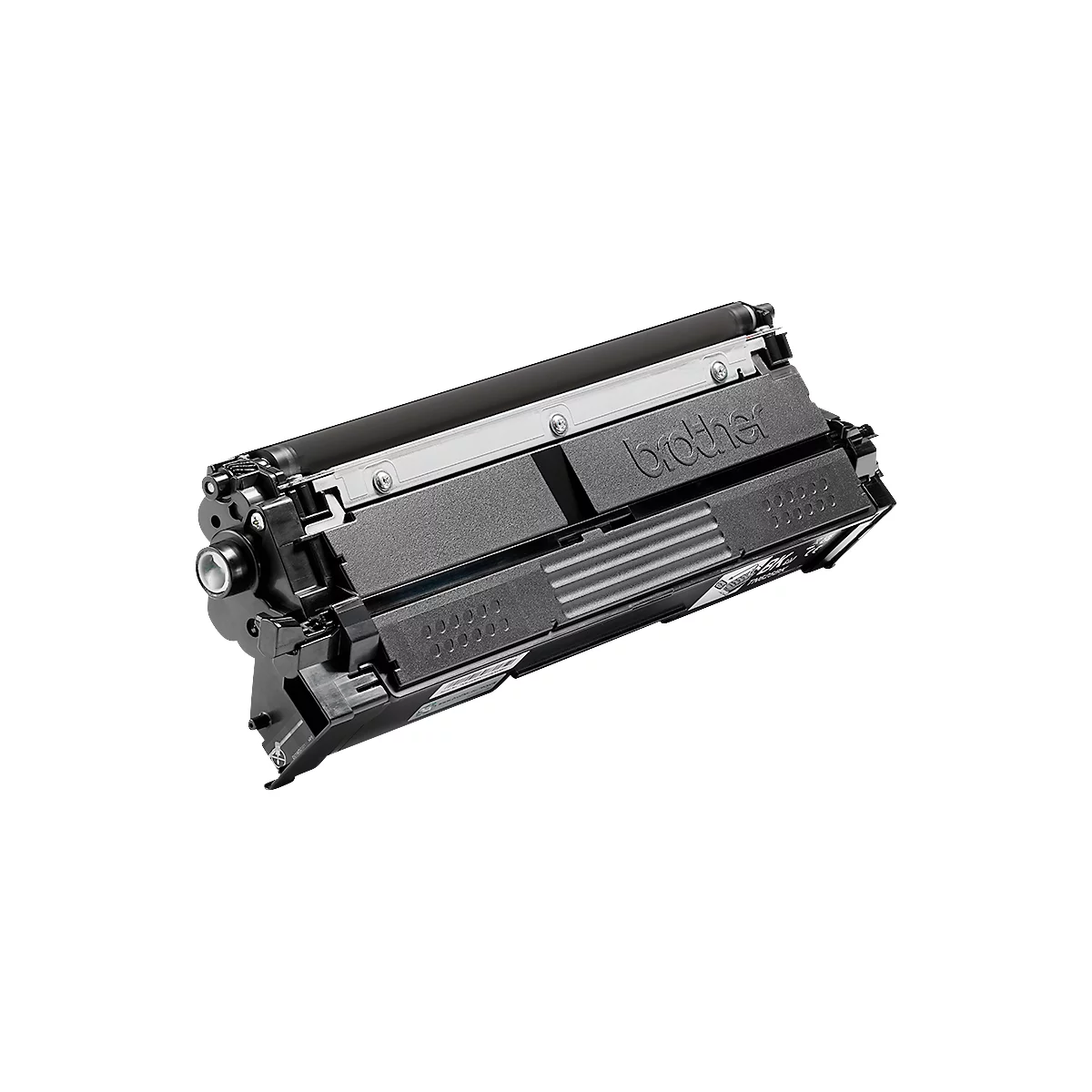 Zwarte Brother tonercartridge op een witte achtergrond.