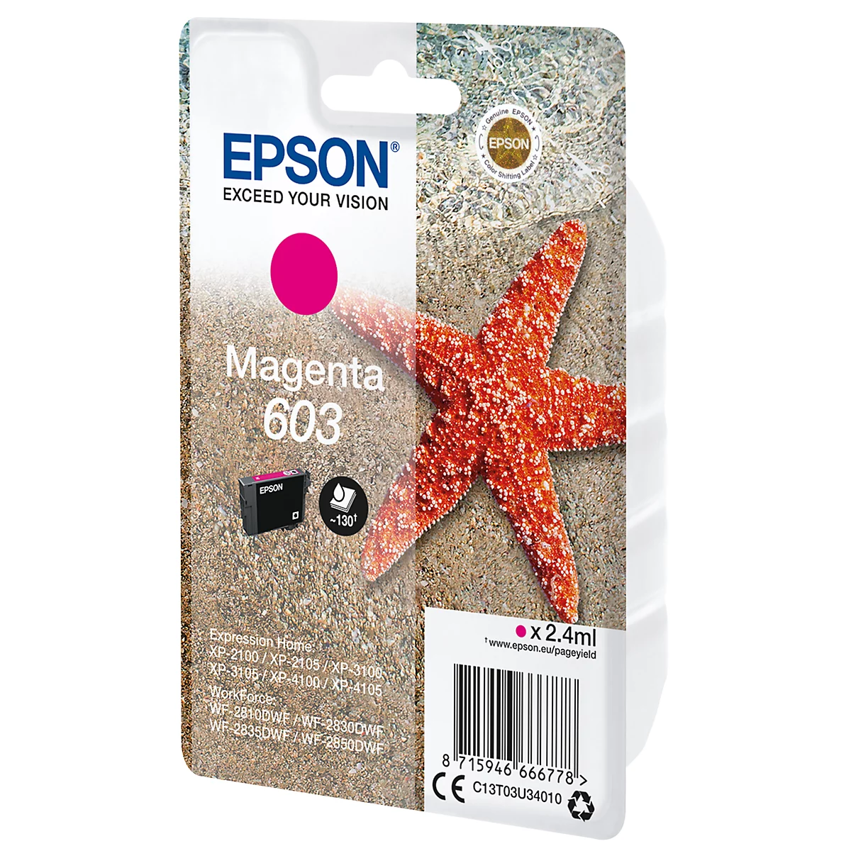 Originele Epson inktcartridge 603, enkele verpakking, magenta