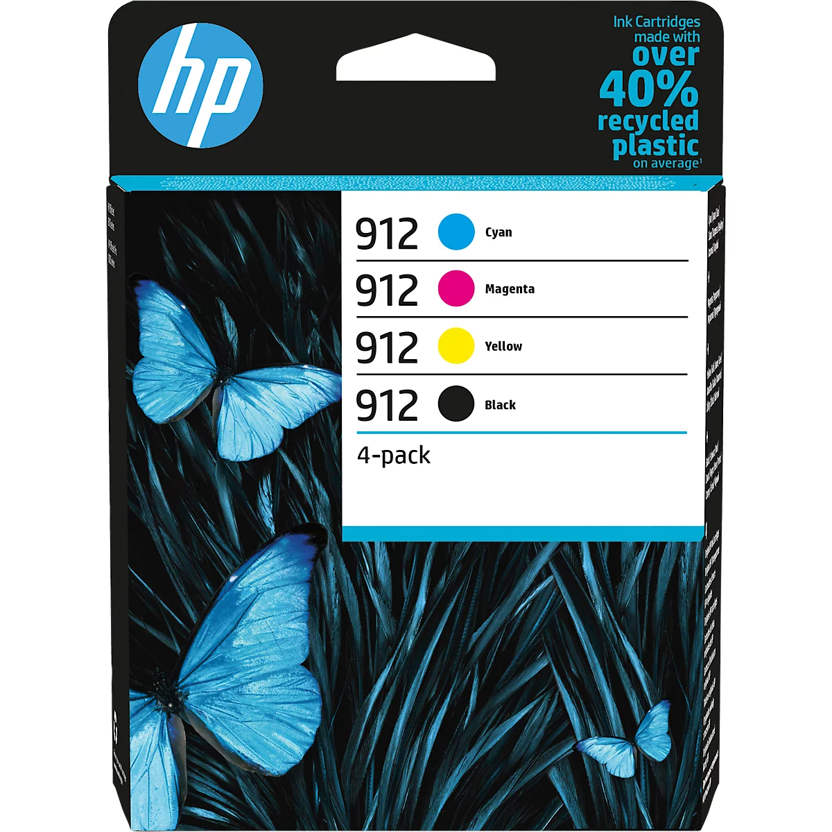 Originele HP inktcartridges 912 CMYK, Mixpack, cyaan, magenta, geel, zwart