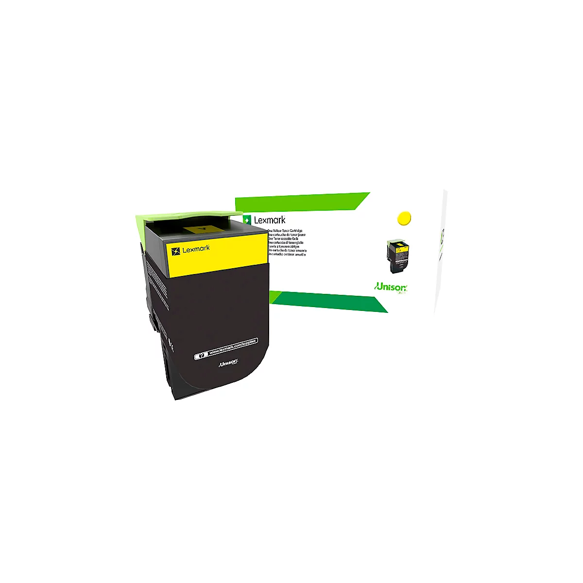 Originele Lexmark Toner 802HE, enkele verpakking, geel