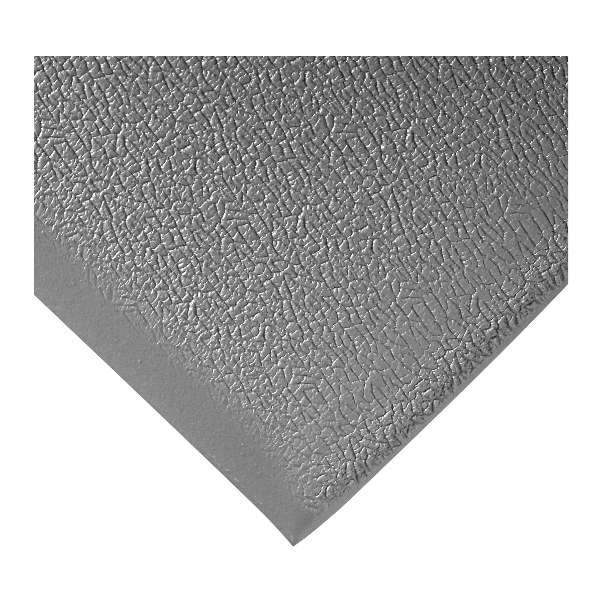 Close-up of grey textured material, viewed slightly from the side.
