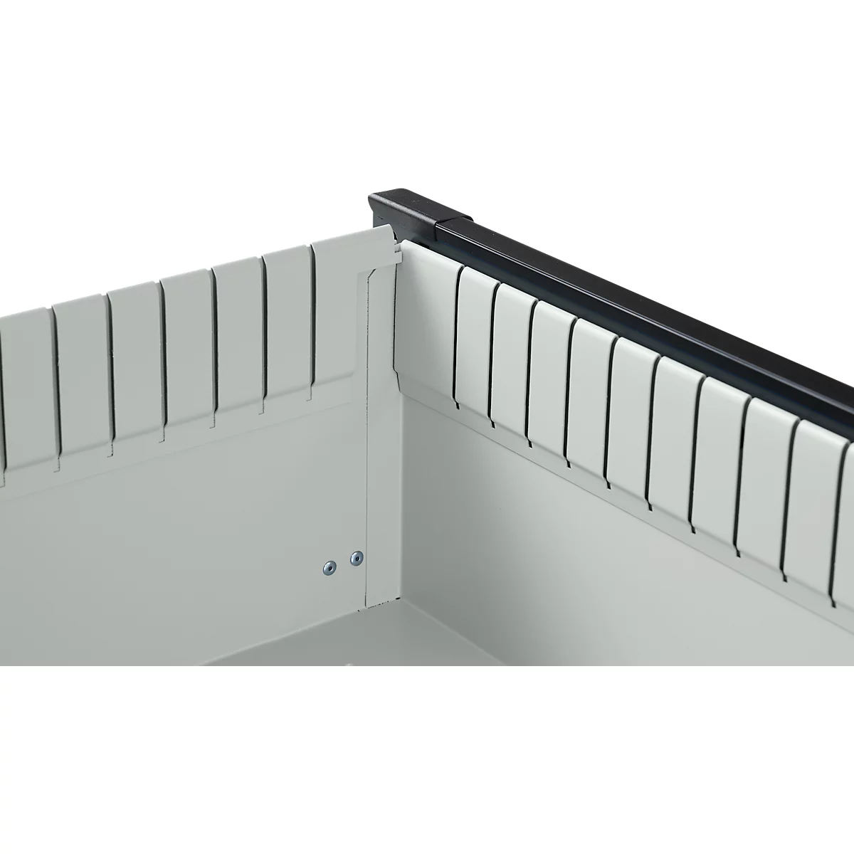 Otto Kind Breitfachwerkbank Typ 405, Buche Multiplexplatte, bis 1.200 kg, B 1524 x T 750 x H 850 mm, Stahl, Zentralverschluss, lichtgrau/anthrazitgrau