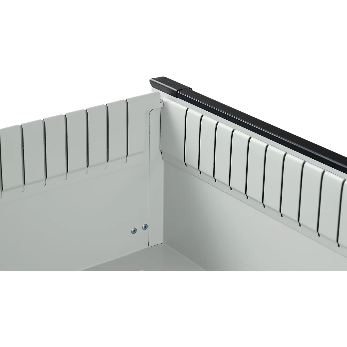 Otto Kind Breitfachwerkbank Typ 405, Buche Multiplexplatte, bis 1.200 kg, B 1524 x T 750 x H 850 mm, Stahl, Zentralverschluss, lichtgrau/lichtgrau