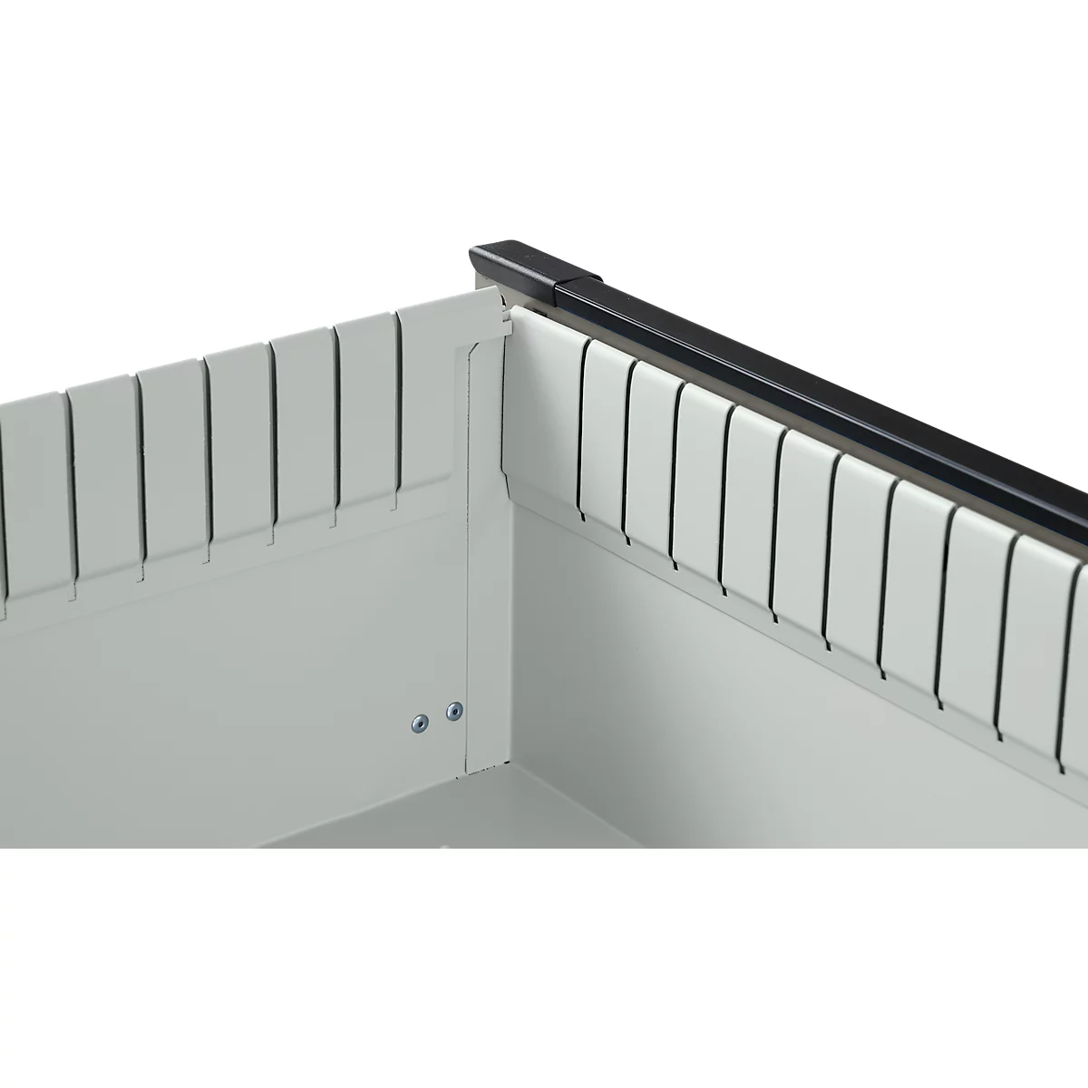 Otto Kind Breitfachwerkbank Typ 405, Buche Multiplexplatte, bis 1.200 kg, B 1524 x T 750 x H 850 mm, Stahl, Zentralverschluss, lichtgrau/staubgrau