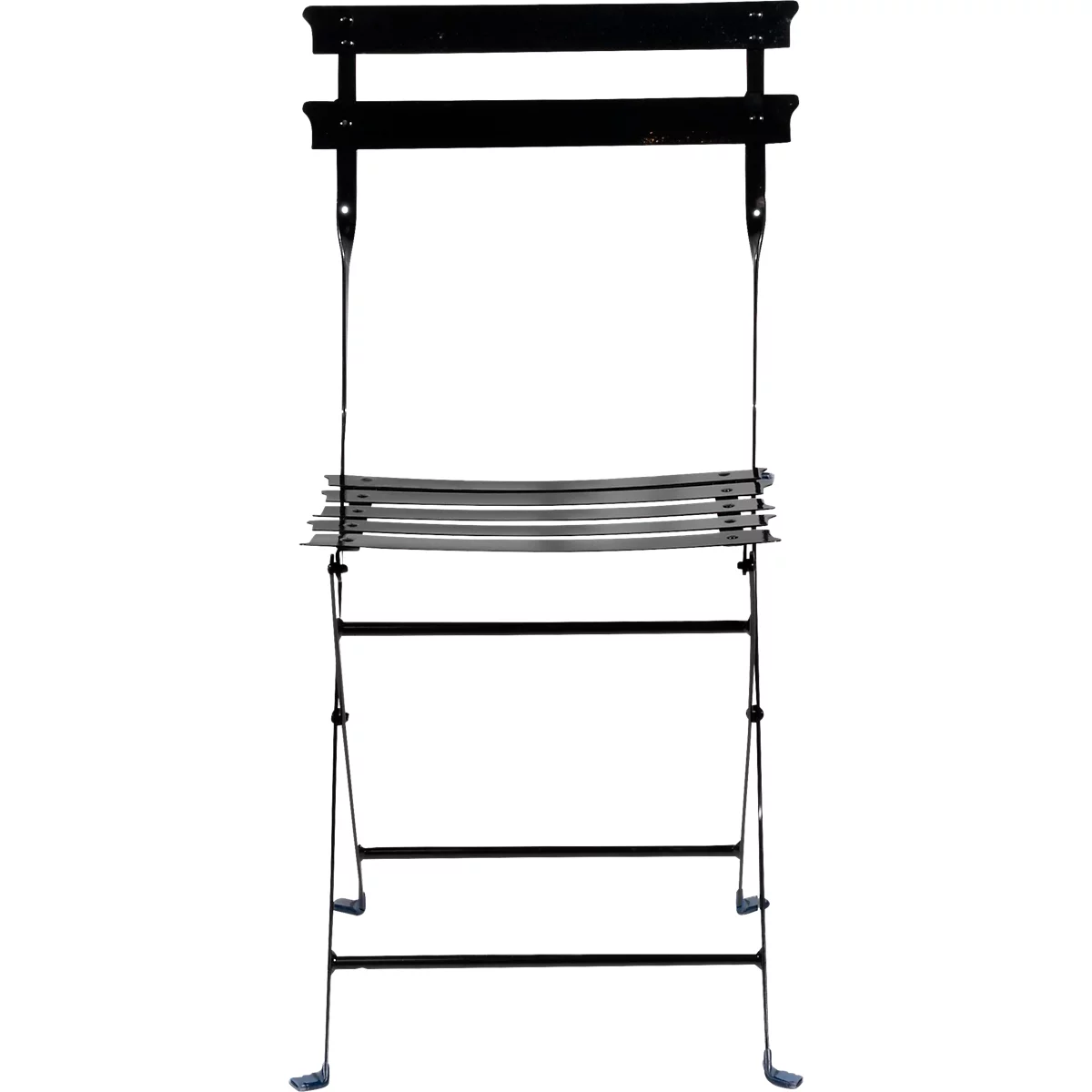 Outdoor-Klappstuhl meet® by Paperflow EDEN, ohne Armlehnen, UV-behandelt, B 380 x T 335 x H 440 mm, Stahl verzinkt, schwarz-schwarz, 2 Stück