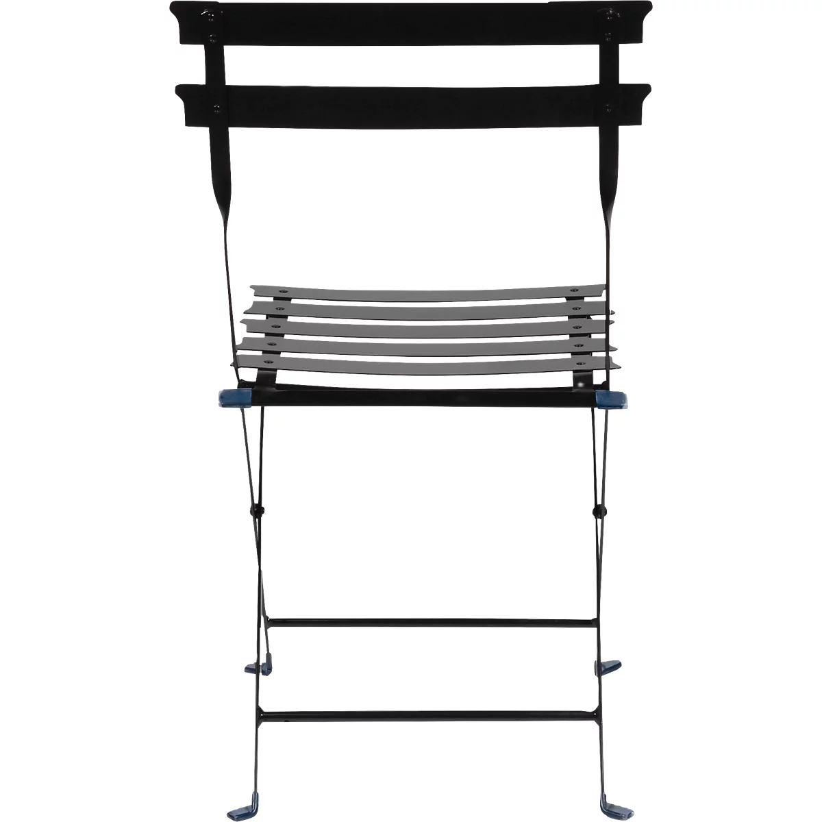 Outdoor-Klappstuhl meet® by Paperflow EDEN, ohne Armlehnen, UV-behandelt, B 380 x T 335 x H 440 mm, Stahl verzinkt, schwarz-schwarz, 2 Stück
