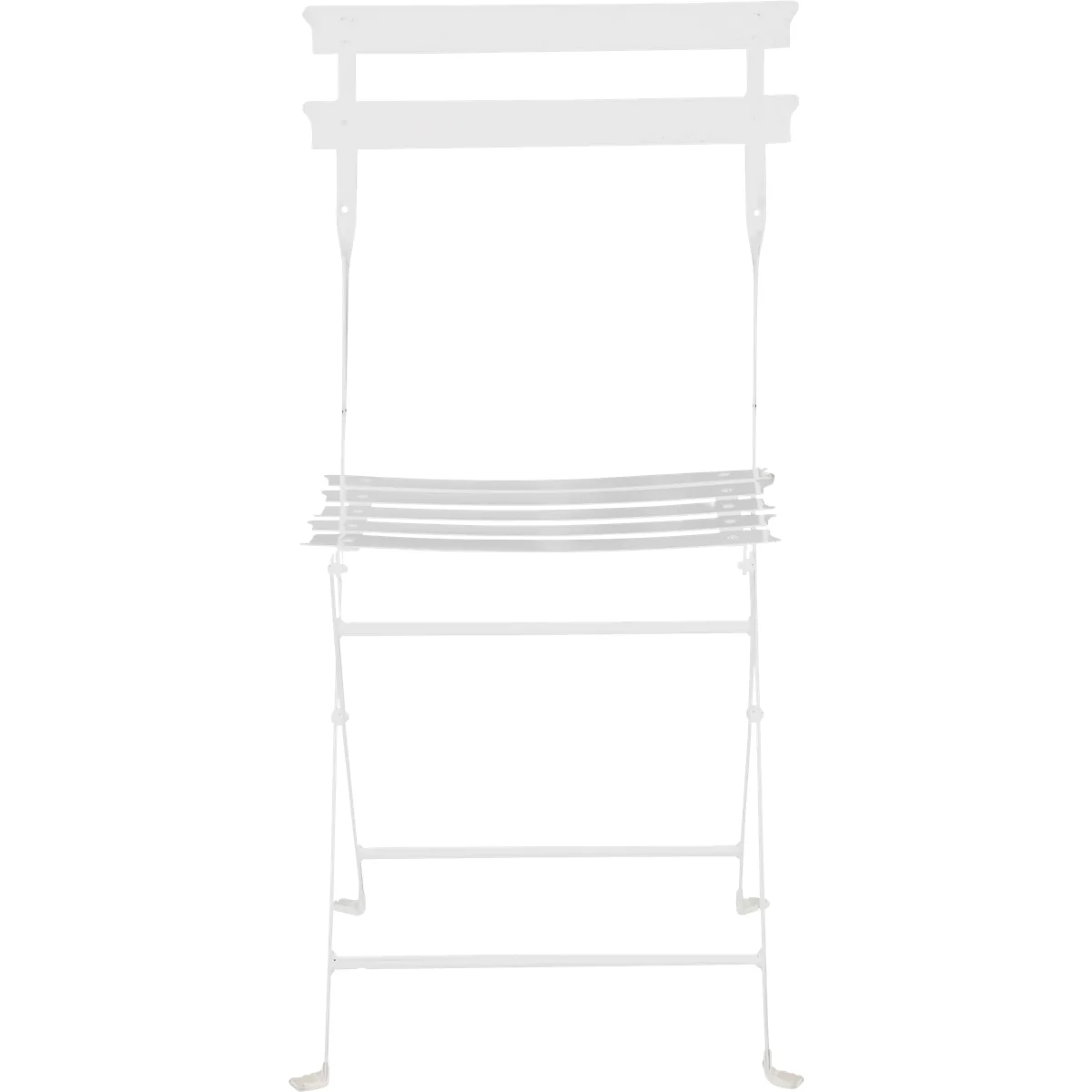 Outdoor-Klappstuhl meet® by Paperflow EDEN, ohne Armlehnen, UV-behandelt, B 380 x T 335 x H 440 mm, Stahl verzinkt, weiß-weiß, 2 Stück