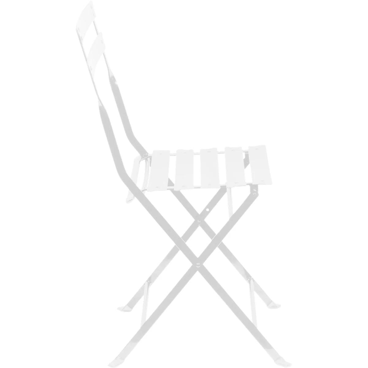 Outdoor-Klappstuhl meet® by Paperflow EDEN, ohne Armlehnen, UV-behandelt, B 380 x T 335 x H 440 mm, Stahl verzinkt, weiss-weiss, 2 Stück