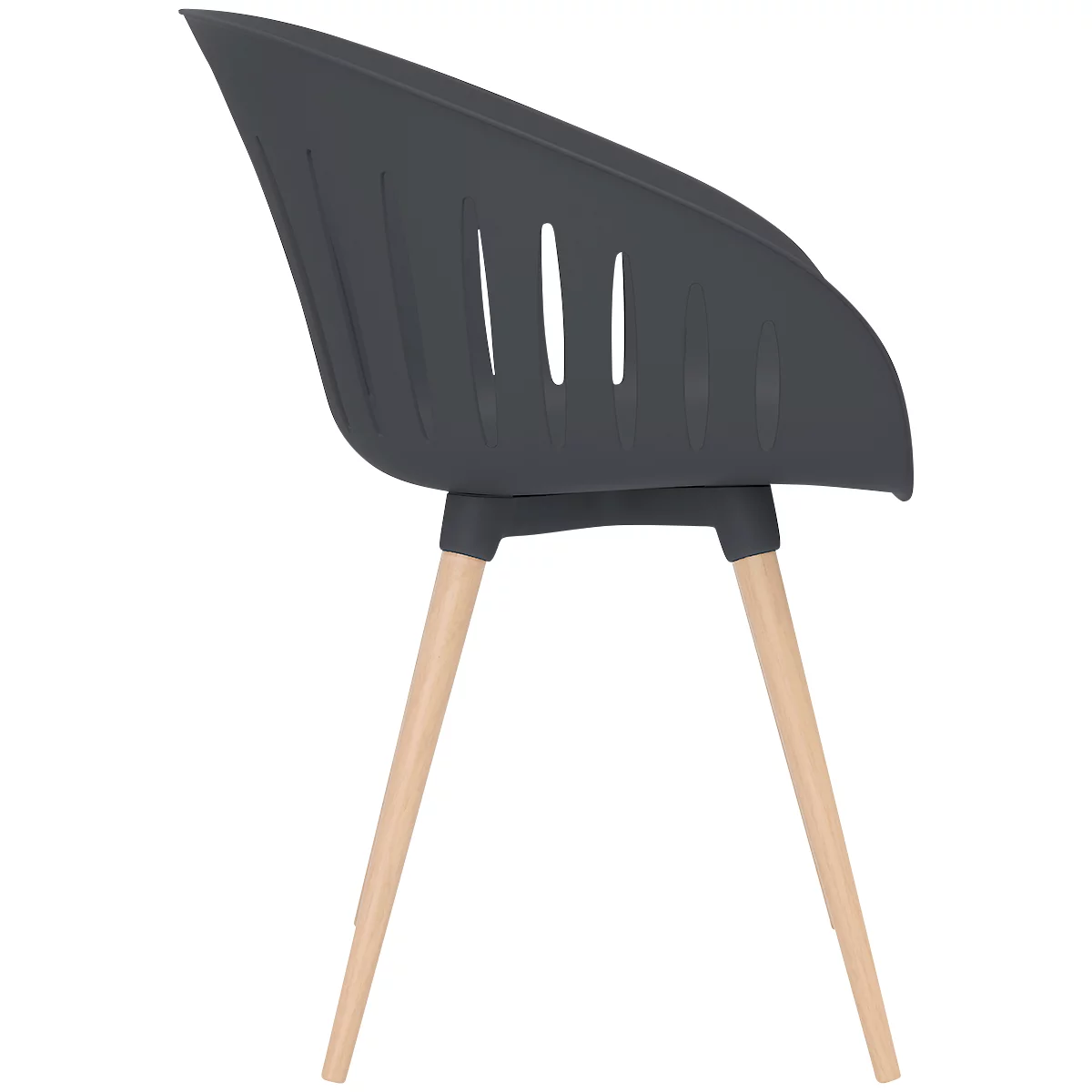 Outdoor-Stuhl Topstar T2023, 2 Stück, ergonomische Kunststoffschale, Füsse ein- und ausdrehbar, anthrazit