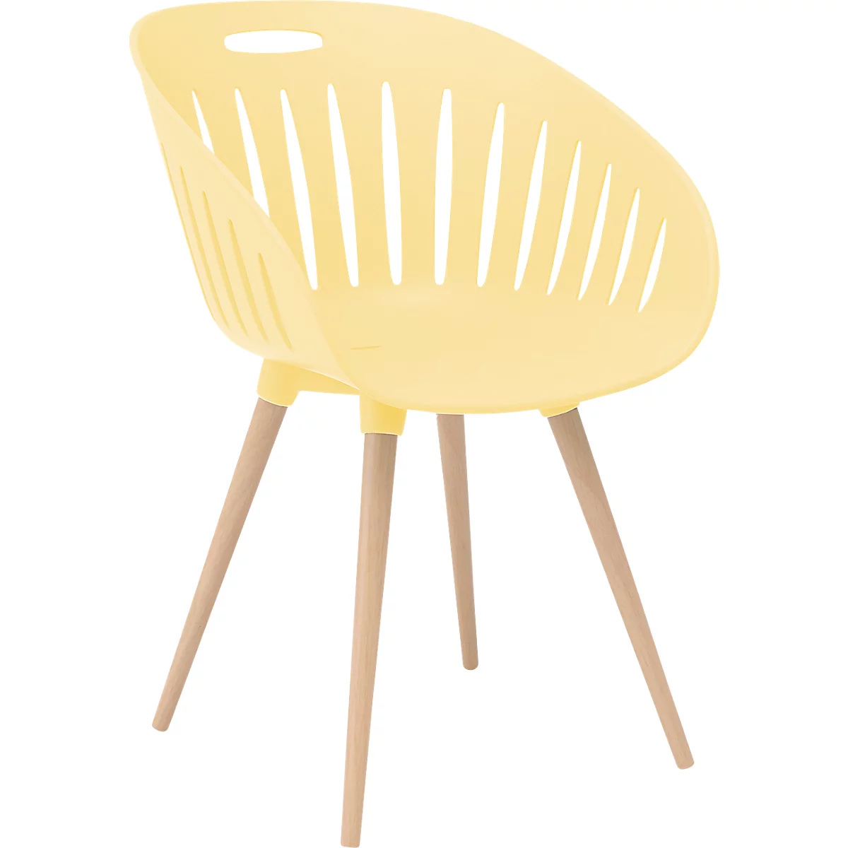 Outdoor-Stuhl Topstar T2023, 2 Stück, ergonomische Kunststoffschale, Füsse ein- und ausdrehbar, gelb