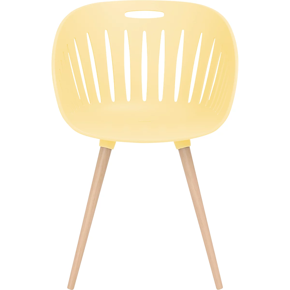 Outdoor-Stuhl Topstar T2023, 2 Stück, ergonomische Kunststoffschale, Füsse ein- und ausdrehbar, gelb