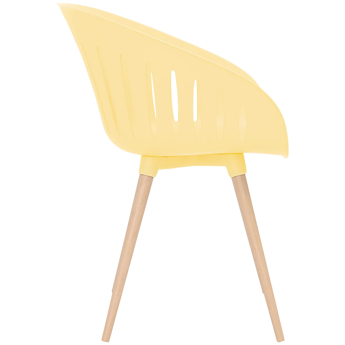 Outdoor-Stuhl Topstar T2023, 2 Stück, ergonomische Kunststoffschale, Füsse ein- und ausdrehbar, gelb
