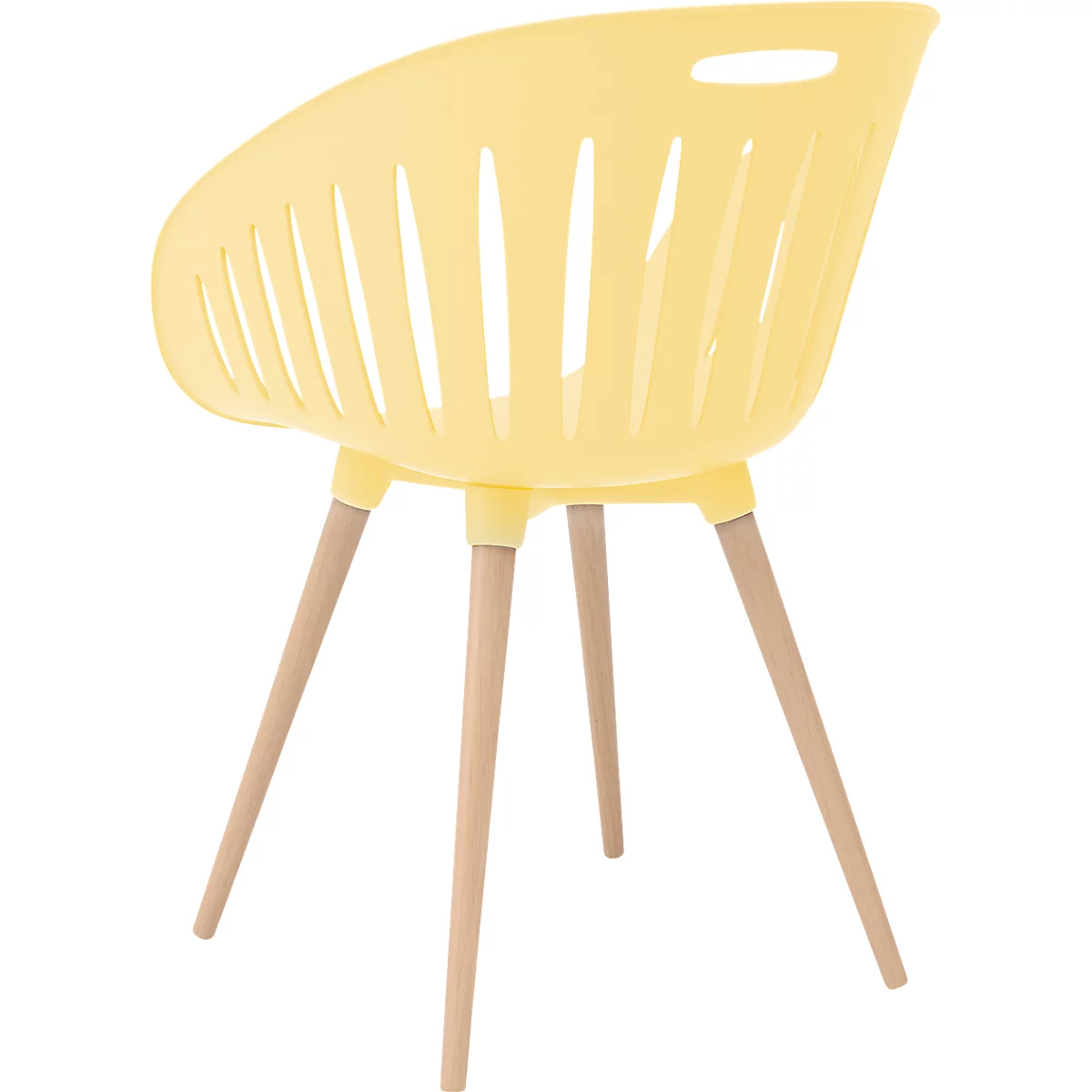 Outdoor-Stuhl Topstar T2023, 2 Stück, ergonomische Kunststoffschale, Füsse ein- und ausdrehbar, gelb