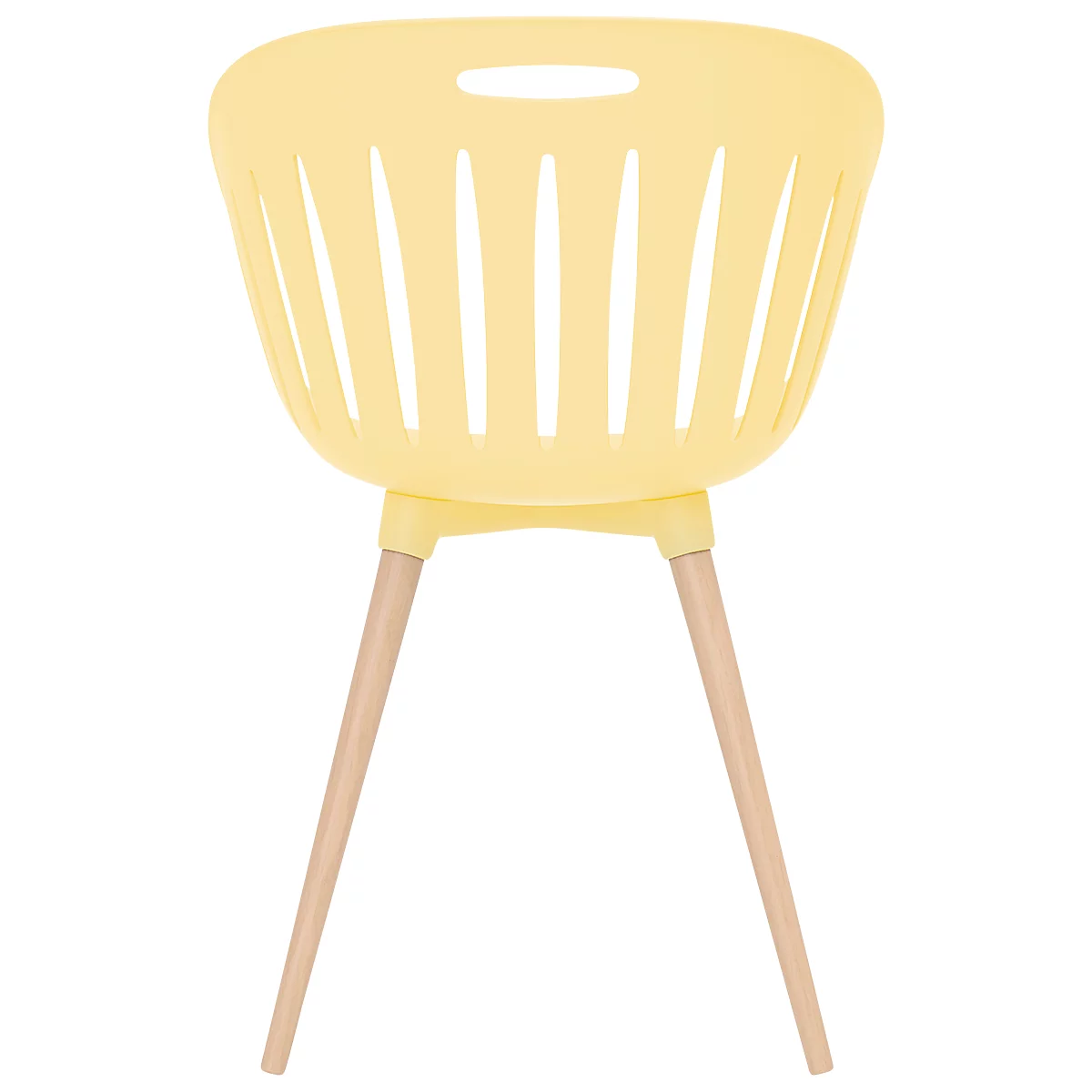 Outdoor-Stuhl Topstar T2023, 2 Stück, ergonomische Kunststoffschale, Füsse ein- und ausdrehbar, gelb