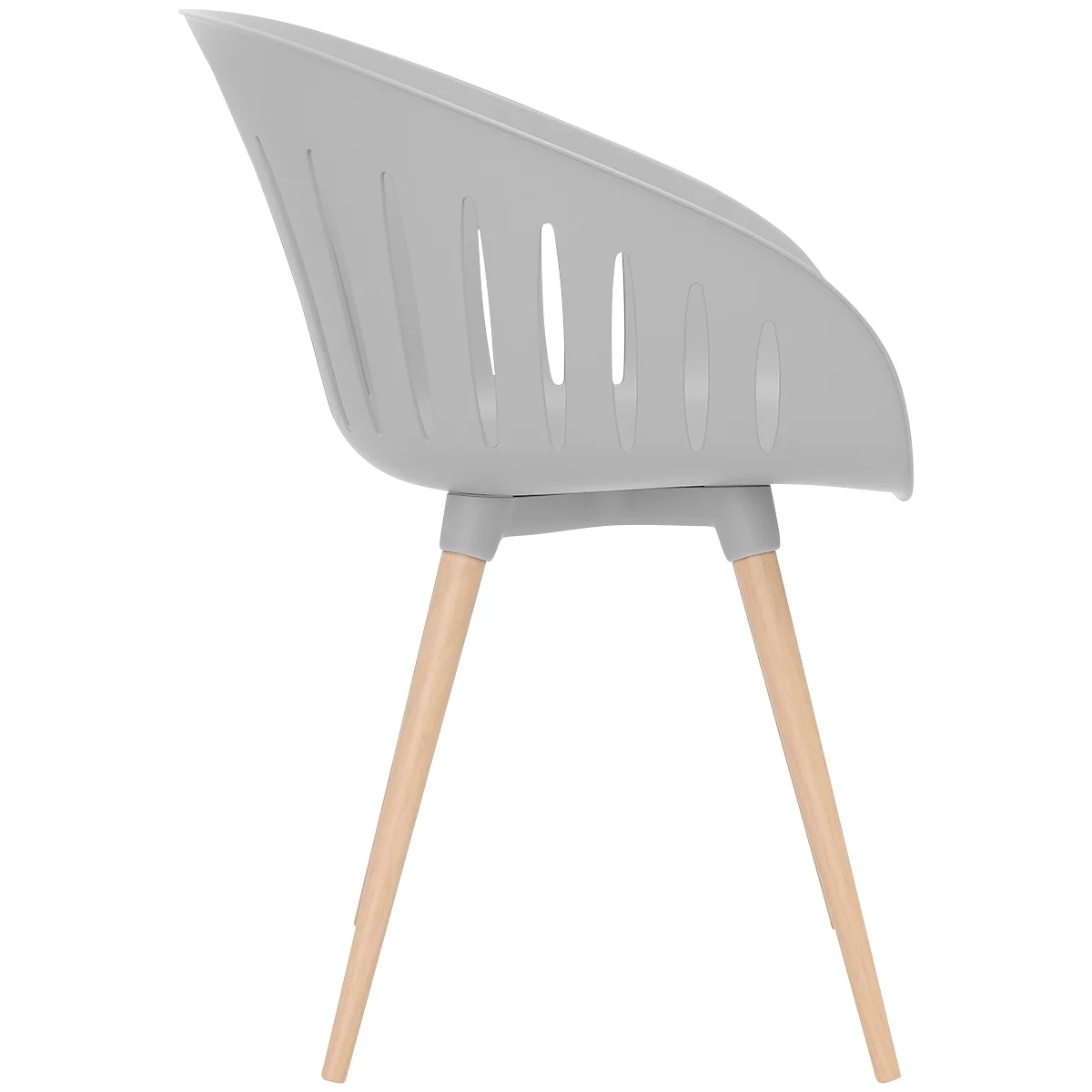 Outdoor-Stuhl Topstar T2023, 2 Stück, ergonomische Kunststoffschale, Füsse ein- und ausdrehbar, hellgrau