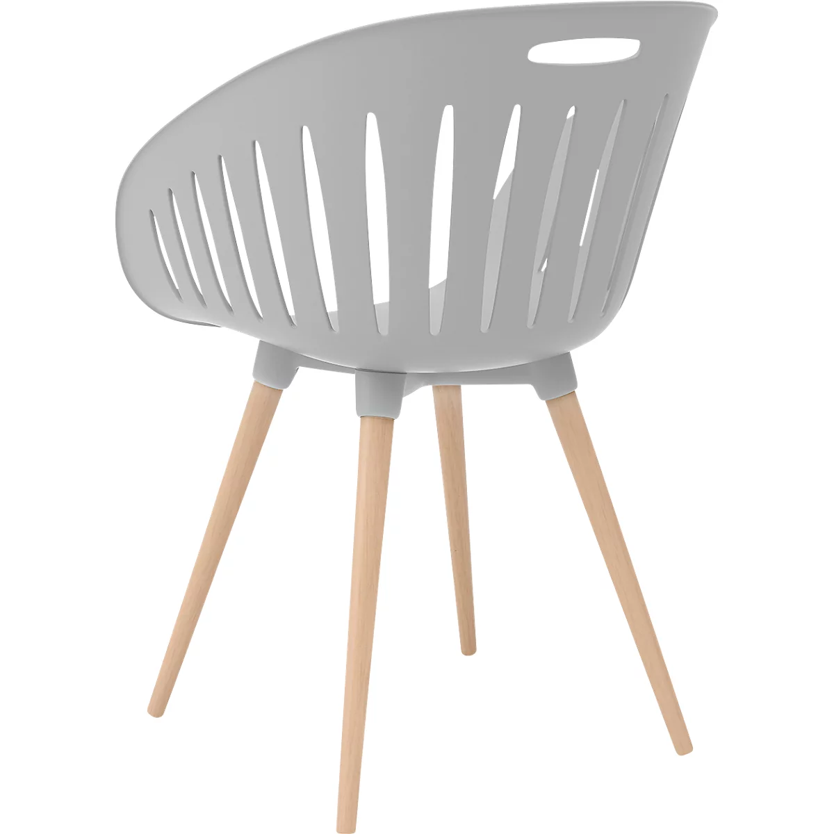 Outdoor-Stuhl Topstar T2023, 2 Stück, ergonomische Kunststoffschale, Füsse ein- und ausdrehbar, hellgrau