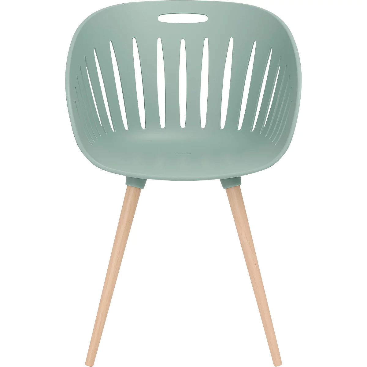 Outdoor-Stuhl Topstar T2023, 2 Stück, ergonomische Kunststoffschale, Füsse ein- und ausdrehbar, olive