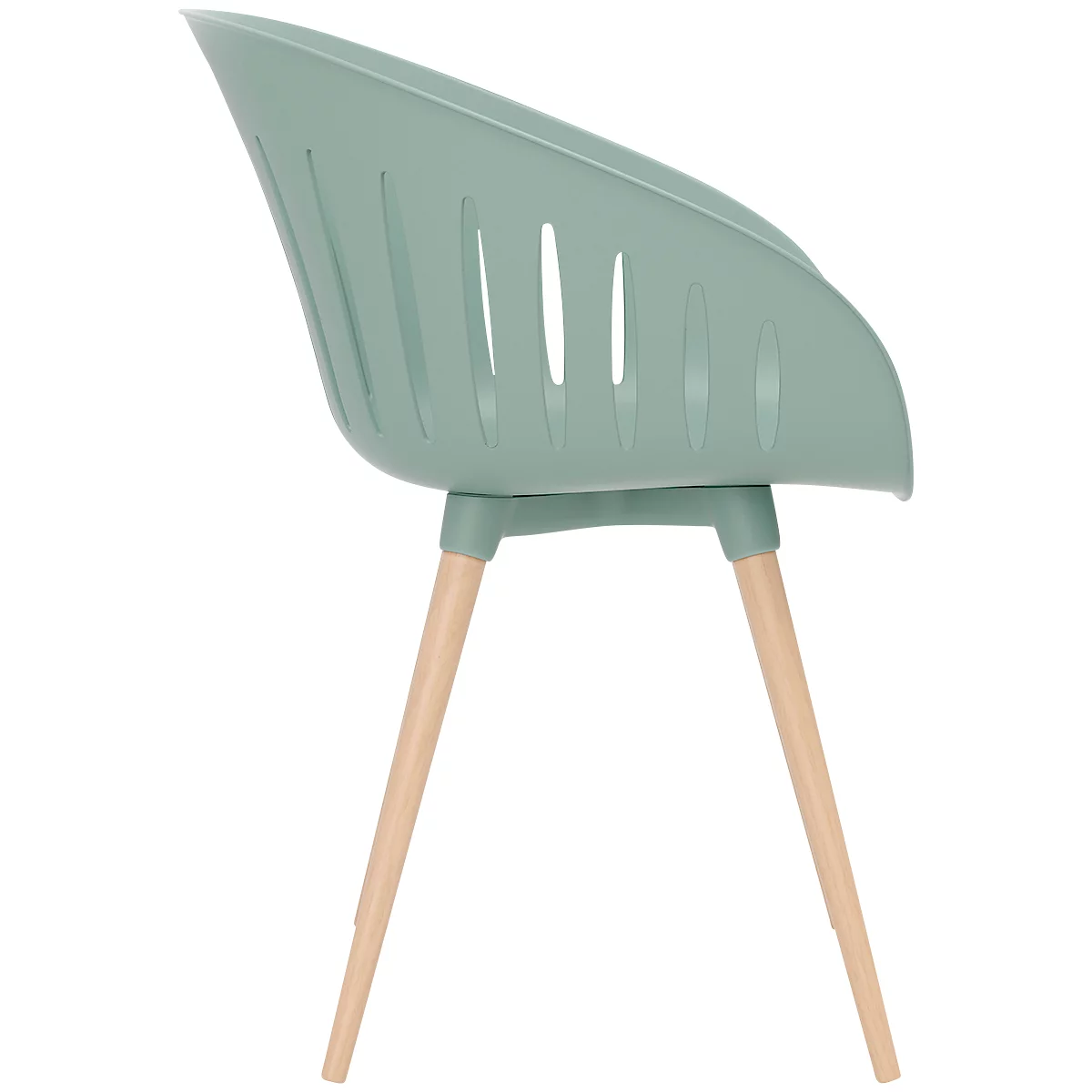 Outdoor-Stuhl Topstar T2023, 2 Stück, ergonomische Kunststoffschale, Füsse ein- und ausdrehbar, olive