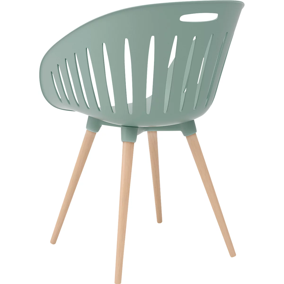 Outdoor-Stuhl Topstar T2023, 2 Stück, ergonomische Kunststoffschale, Füsse ein- und ausdrehbar, olive