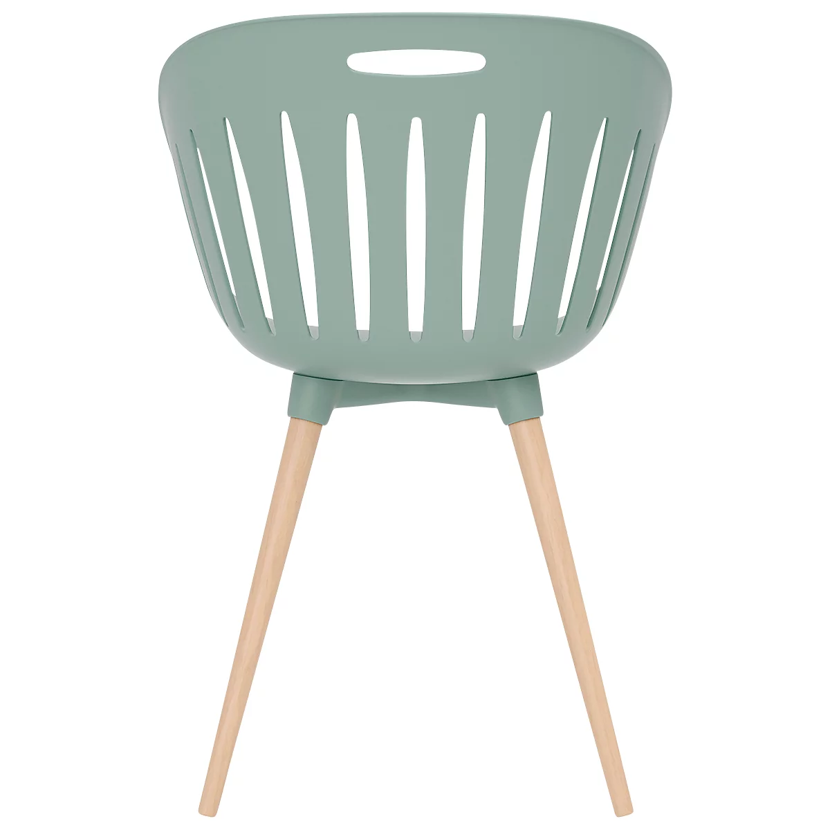 Outdoor-Stuhl Topstar T2023, 2 Stück, ergonomische Kunststoffschale, Füsse ein- und ausdrehbar, olive