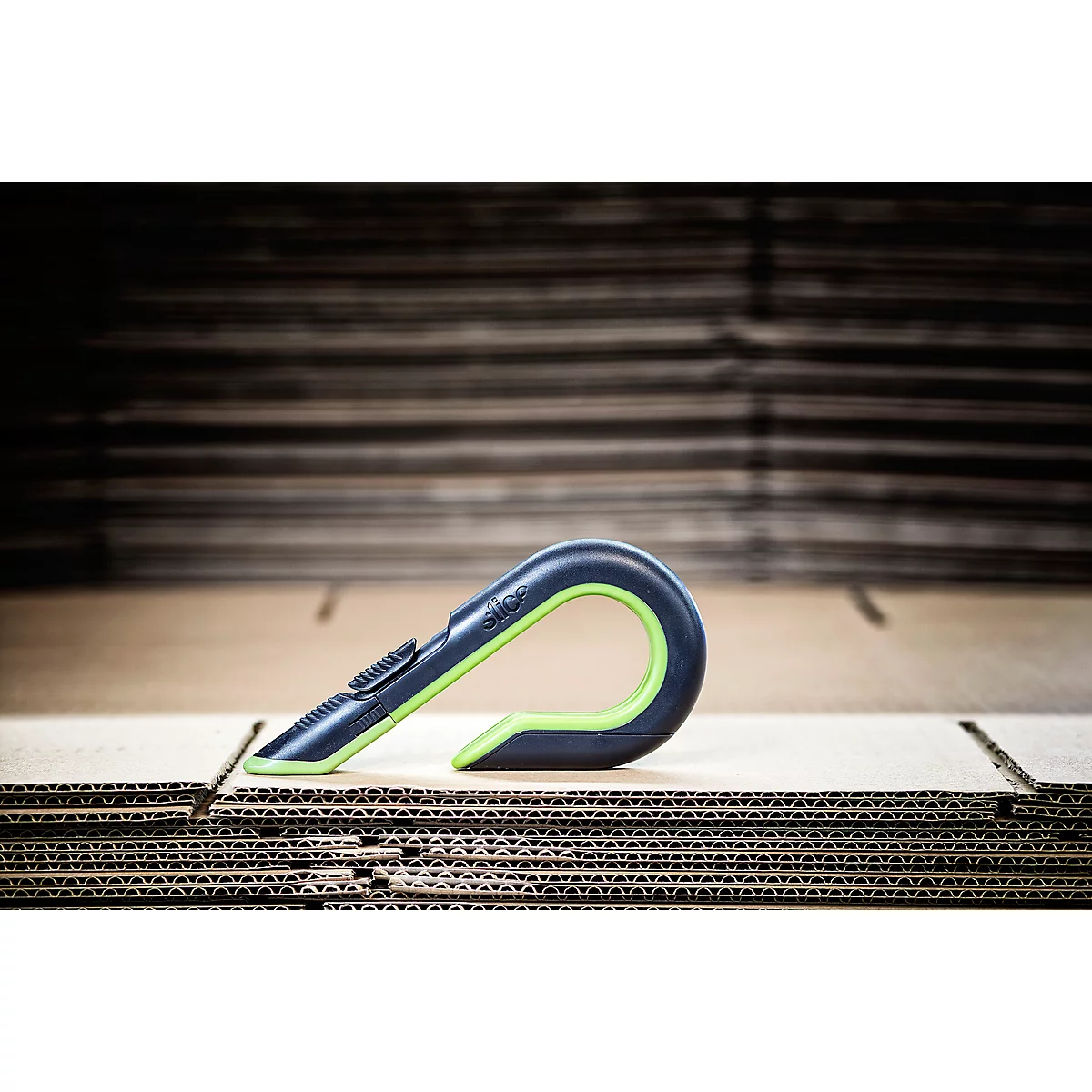 Ouvre-carton Slice, longueur 4,1 cm, 3 étapes, alimentation automatique, vert