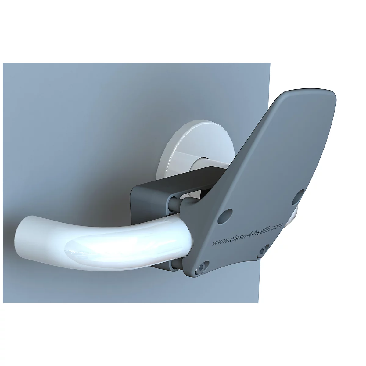 Ouvre-porte mains libres Clean4Health, pour poignées rondes et carrées de Ø 16-24 mm, polyamide, anthracite