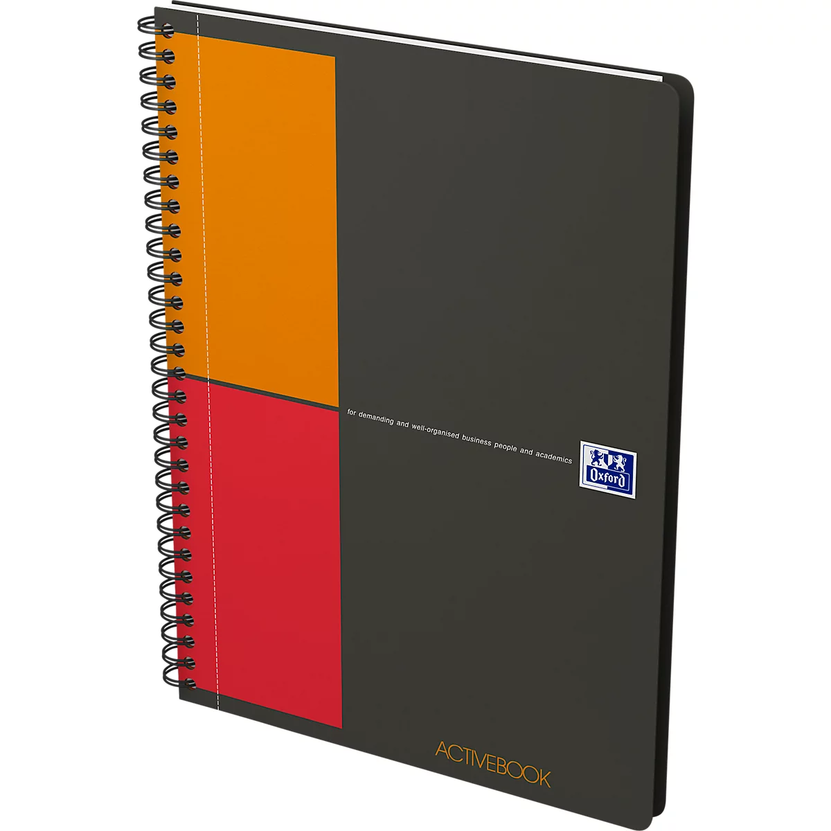 Oxford International Activebook, 80 pagina's, DIN B5, vierkant, met marge, Optik Paper®, dubbele spiraalbinding