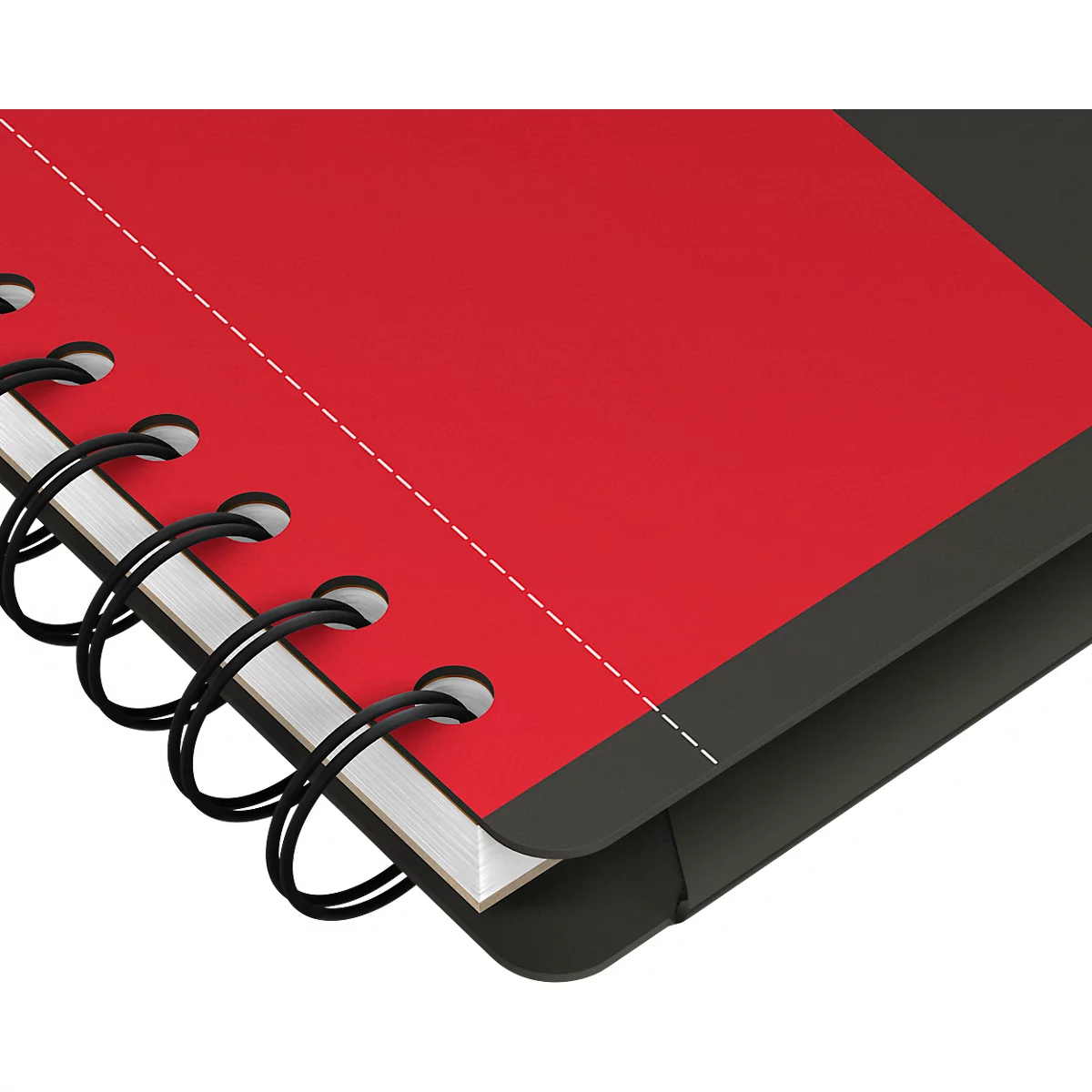 Oxford International vergaderboek, DIN B5, wit vierkant, 80 vel, spiraal gebonden, Optik papier, oranje/rood/grijs