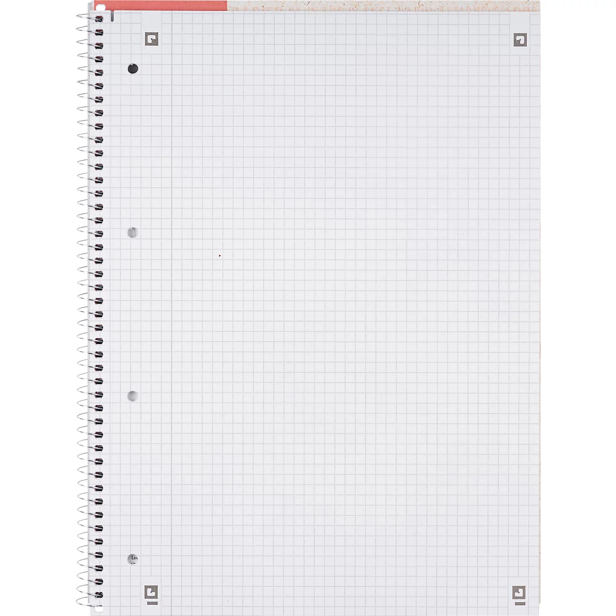 Oxford notitieboek recycling, 80 vel, DIN A4+, 90 g/m², 4-gaats perforatie, spiraalbinding, OPTIK PAPER®, vierkant, linkermarge, rood