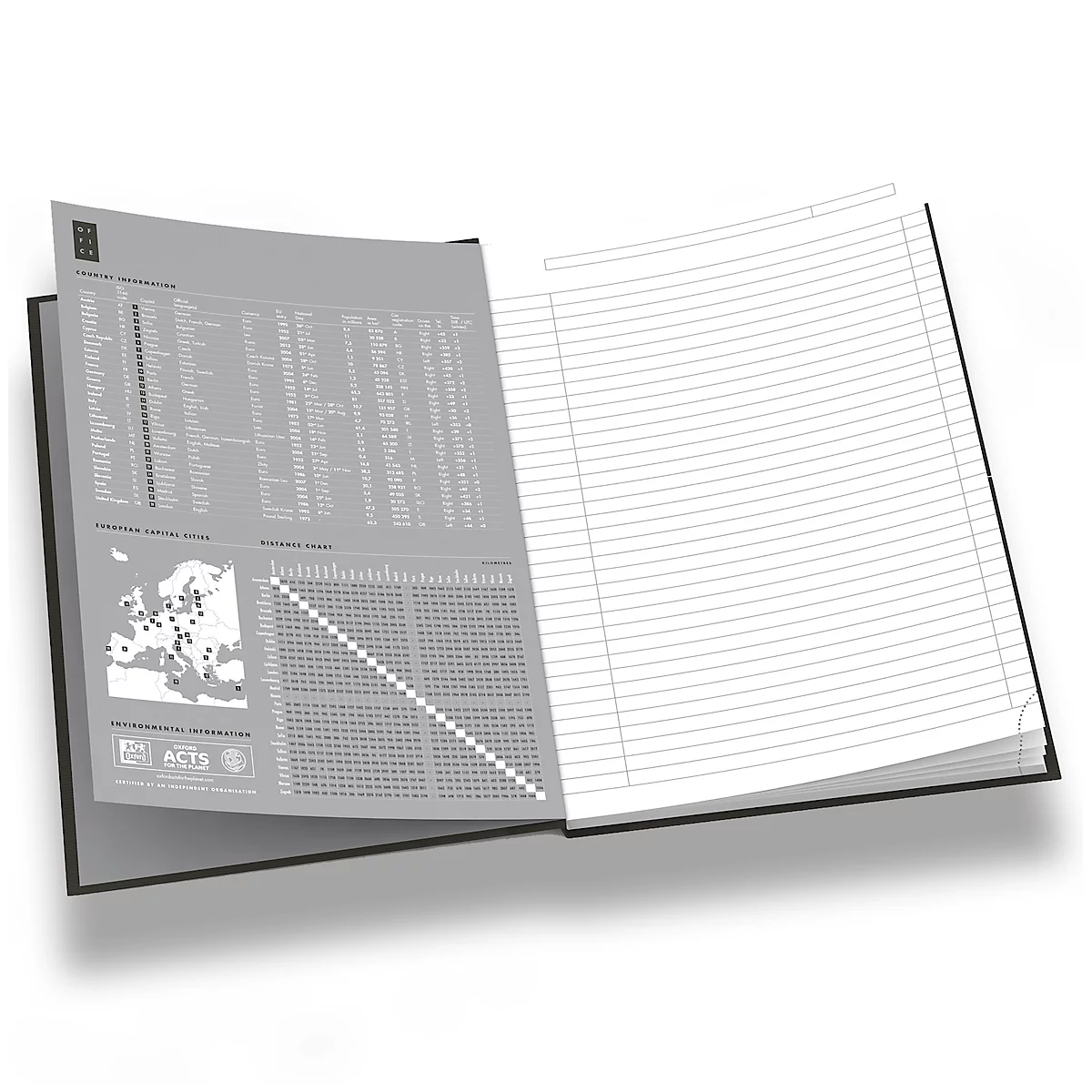 Oxford Office-Buch, gebunden, DIN A4, liniert, 5er Pack