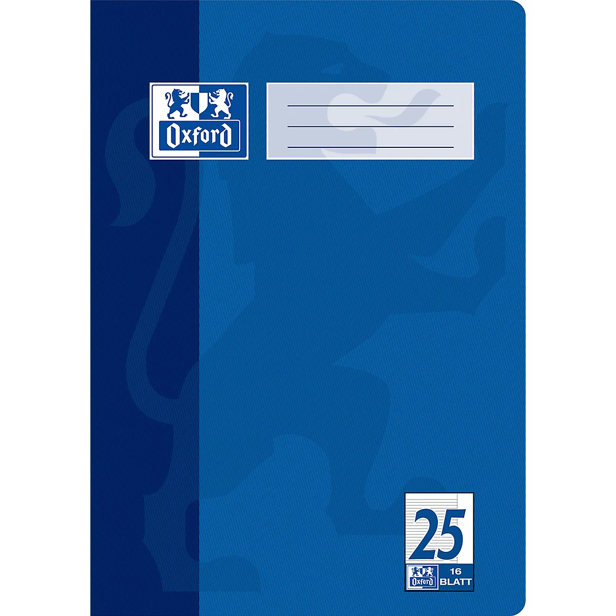 Oxford-schriften, DIN A4, 90 g/m², lineatur 25 gevoerd met brede marge rechts, 15 stuks van 16 vellen