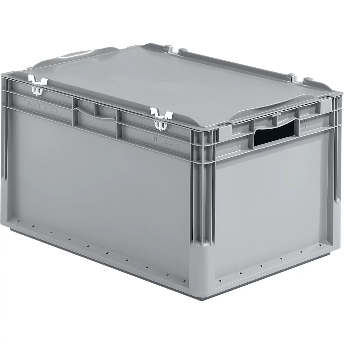 Pack ahorro de 5 cajas norma europea ELB 6320, de polipropileno, capacidad 64 l, gris, An 600 x P 400 x Al 320 mm