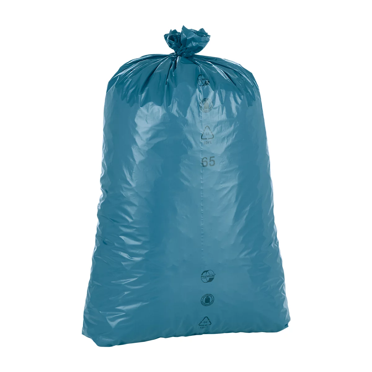 Sacs poubelle déchets lourds tri sélectif bleus 120 L, lot de 200