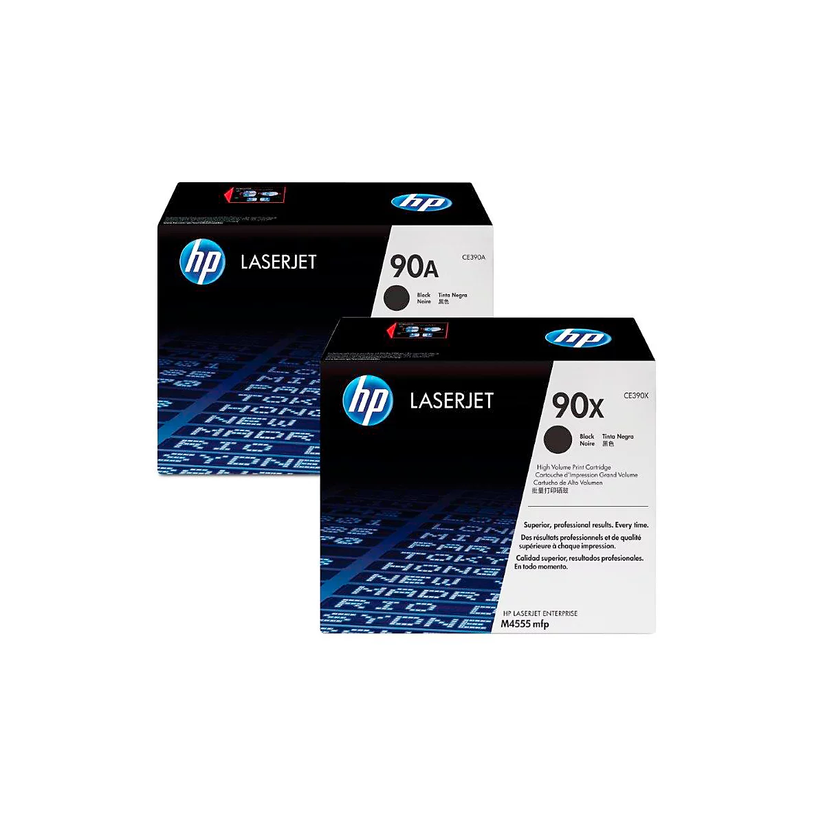 Pack économique 2 x cartouches d'impression LaserJet CE390XD HP, noir