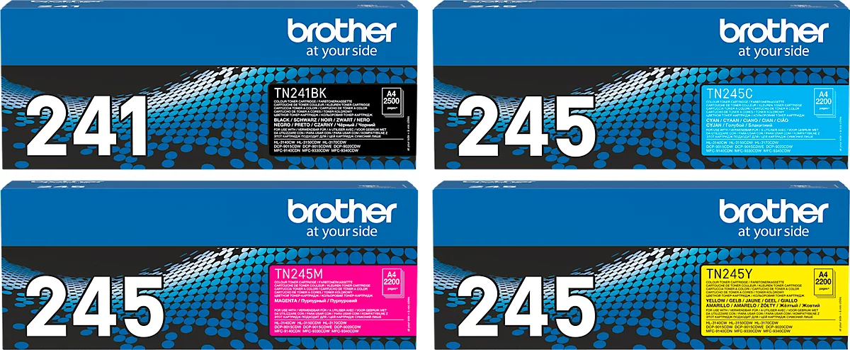 Pack de cartouche de toner d'origine Brother TN243 noir, cyan, magenta–