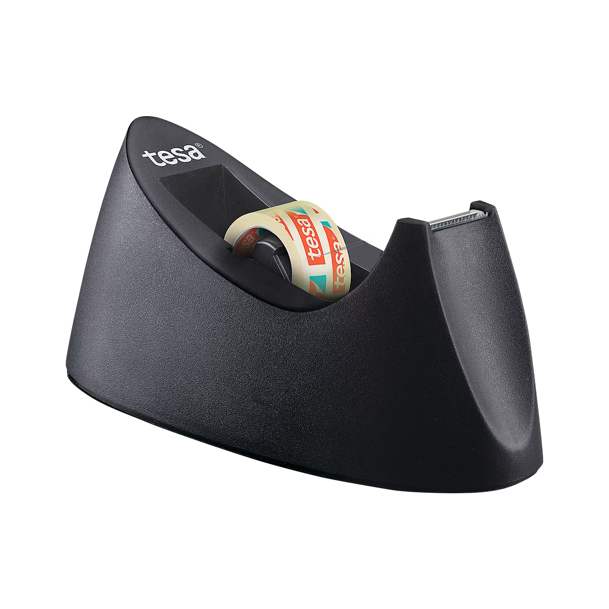 Pack économique dérouleur de table Easy Cut® CURVE tesa + 1 bobine tesafilm®, convient à toutes les bobines jusqu'à 19 mm de large