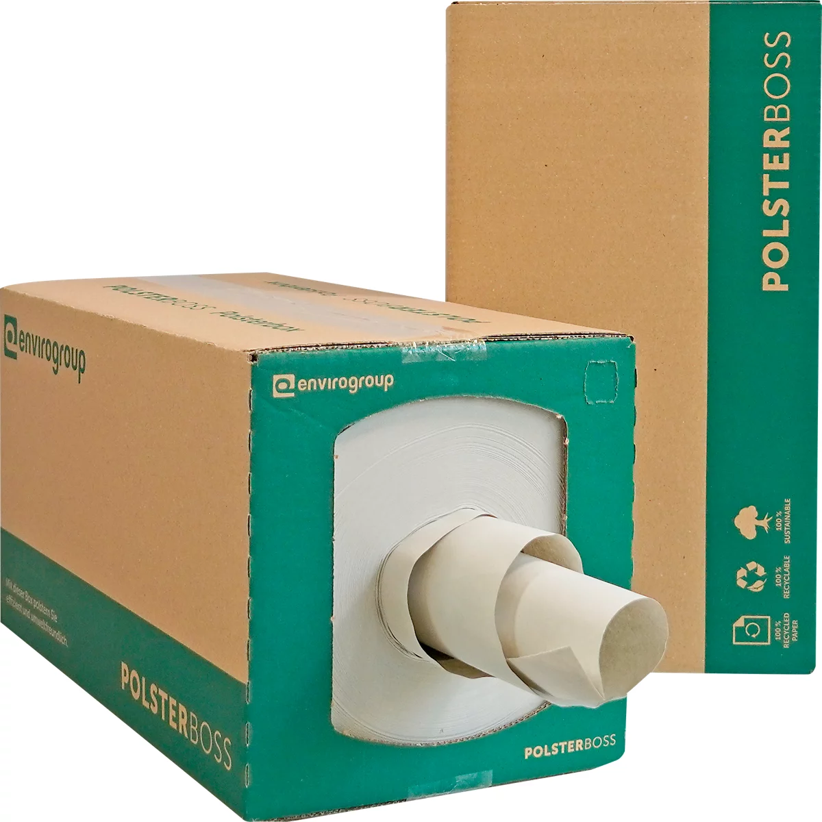 Packpolster-Box, 290 lfm pro Rolle, für die Polsterung von bis zu 1000 Paketen