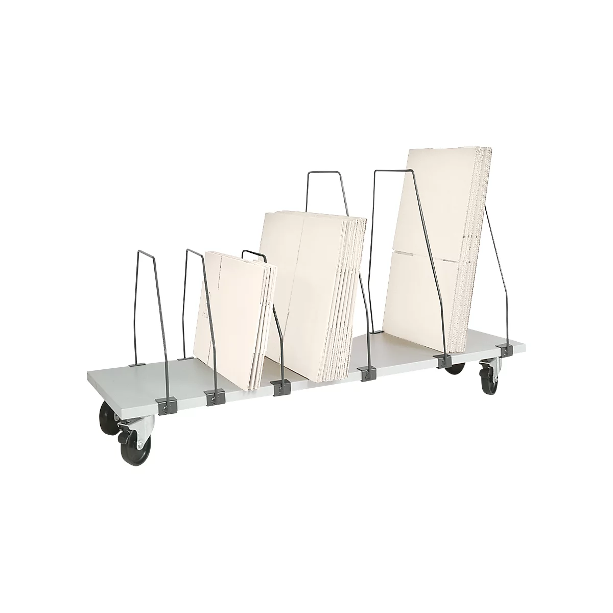 Packpool Untertisch-Magazin, fahrbar, 5 Schiebebügel, f. Packtische B 1750 mm